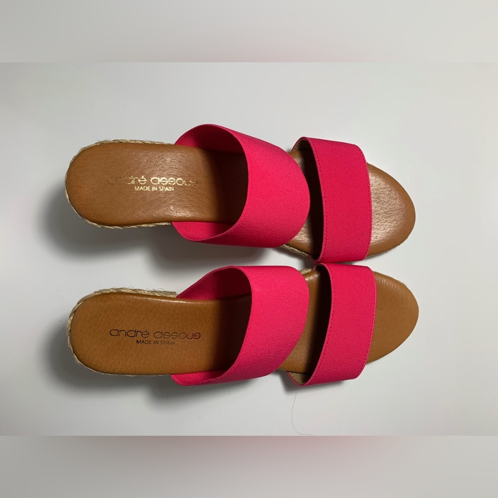 André Assous Pink/Tan Sandals